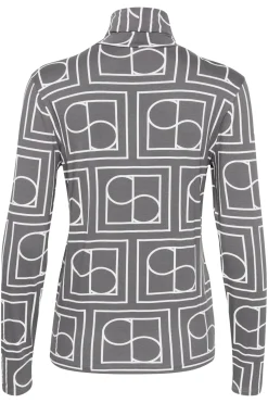 SLHanadi Printed Rollneck LS Dark Gray w White Monogram 30405647