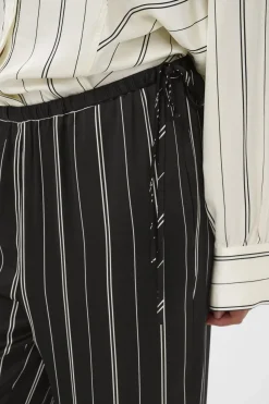 SLMarcela Printed Pants Black W White Stripes 304533 30408923