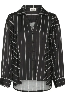 SLMarcela Printed Shirt Black W White Stripes 304533 30408904