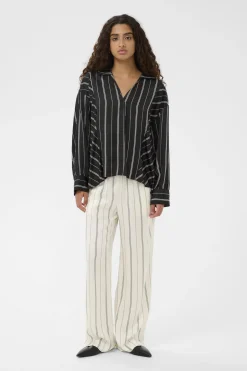 SLMarcela Printed Shirt Black W White Stripes 304533 30408904