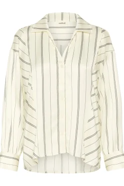 SLMarcela Printed Shirt White W Black Stripes 304534 30408904