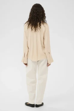 SLNadeya Albia Blouse LS Oatmeal 130401 30409121