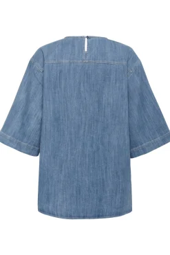 SLNinnie Amilea Blouse SS Medium Blue Denim 301130 30408901
