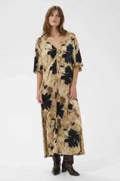 SLRiyan Dress Timberwolf Watercolor Print 30408963