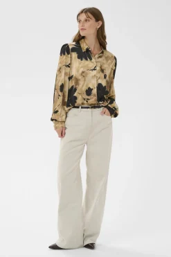 SLRiyan Paris Print Shirt Timberwolf Watercolor Print 30408945
