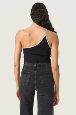 SLSimone Strap Top Black with Silver Blue 30407321