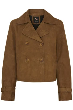 Suede Short Trenchcoat Caramel 100298