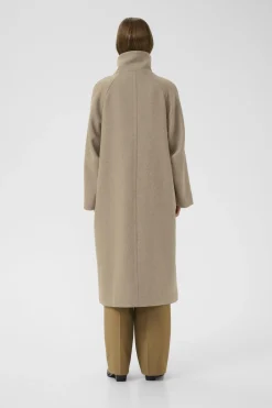 ThoraIW Collar Coat R Sandy Grey Melange 30111083