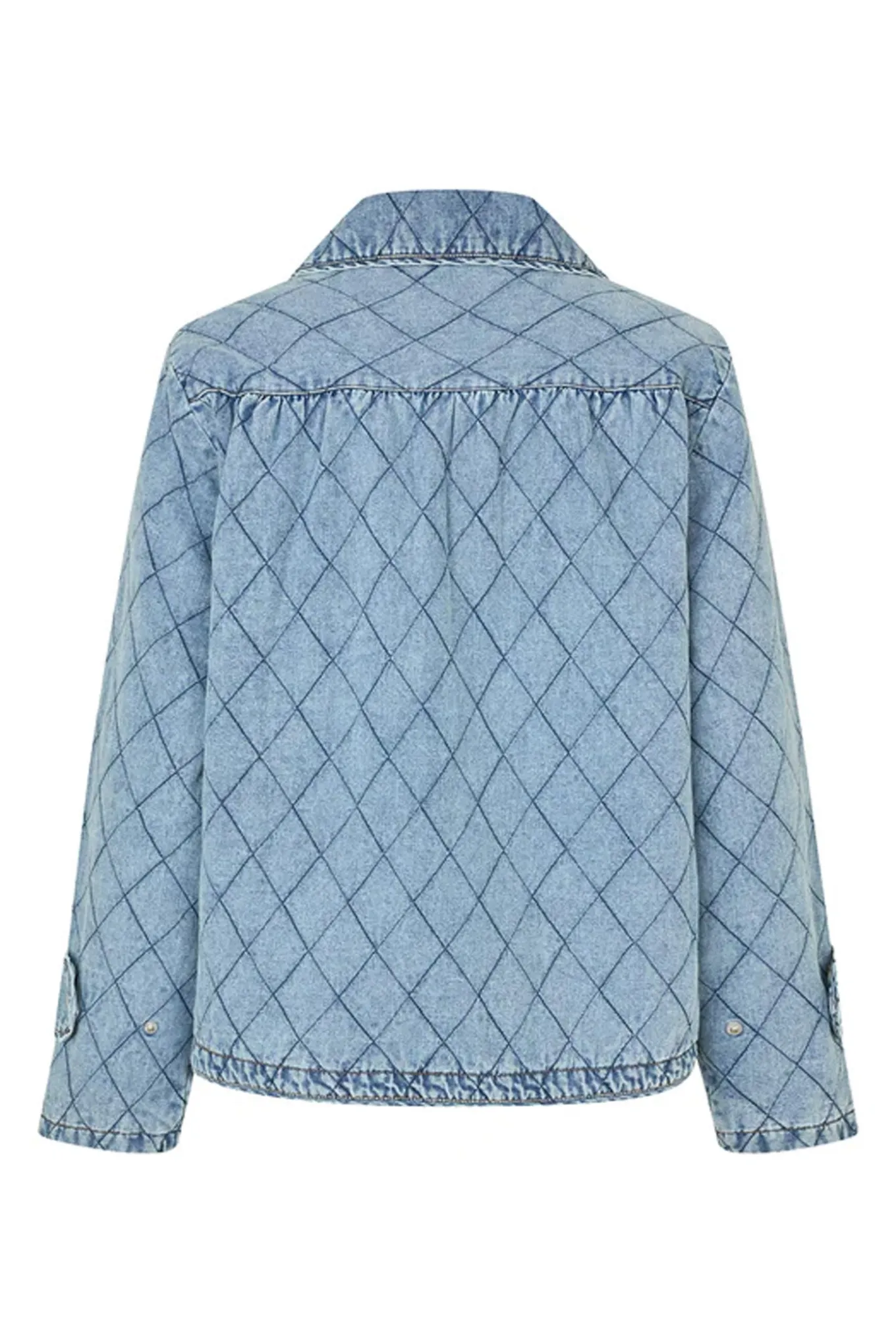 Violall Quilted Jacket Ls Washed Denim 261196002