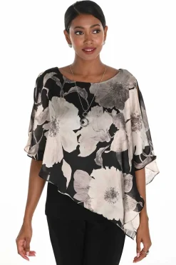 WOVEN TOP black/beige 259343