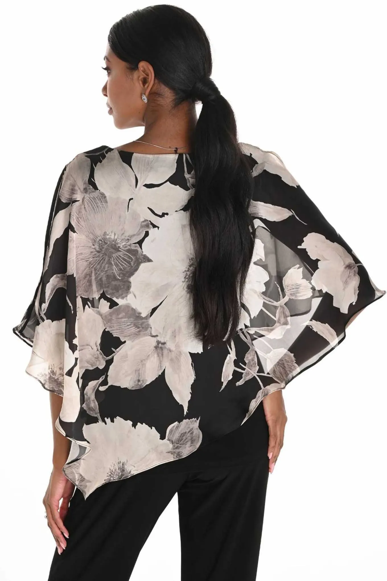 WOVEN TOP black/beige 259343