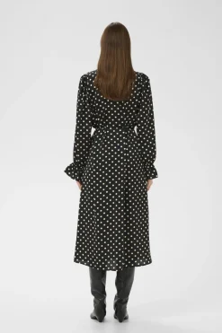 ZeemaIW Dress Black Spaced Dots 300177 30111247